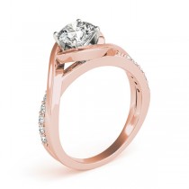 Solitaire Bypass Lab Grown Diamond Engagement Ring 18k Rose Gold (0.13ct)