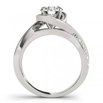 Solitaire Bypass Diamond Engagement Ring 18k White Gold (3.13ct)