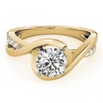 Solitaire Bypass Diamond Engagement Ring 18k Yellow Gold (3.13ct)