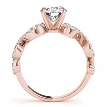 Round Designer Swirl Diamond Engagement Ring 14k Rose Gold (1.83ct)