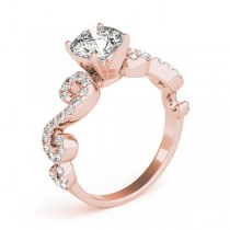 Round Designer Swirl Diamond Engagement Ring 14k Rose Gold (1.83ct)