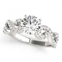 Round Designer Swirl Diamond Engagement Ring 14k White Gold (1.83ct)