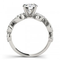 Round Designer Swirl Diamond Engagement Ring 14k White Gold (1.83ct)