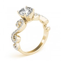 Round Designer Swirl Diamond Engagement Ring 14k Yellow Gold (1.83ct)