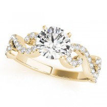Round Designer Swirl Diamond Engagement Ring 18k Yellow Gold (1.83ct)