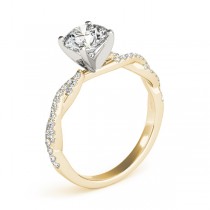 Diamond Twist Sidestone Accented Engagement Ring 14k Yellow Gold (1.69ct)