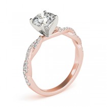 Diamond Twist Sidestone Accented Engagement Ring 18k Rose Gold (1.69ct)