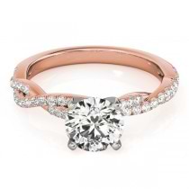 Diamond Twist Sidestone Accented Engagement Ring 18k Rose Gold (1.69ct)