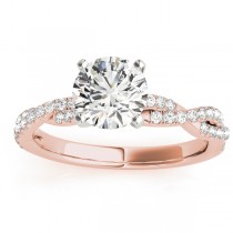 Diamond Twist Sidestone Accented Engagement Ring 14k Rose Gold (0.19ct)