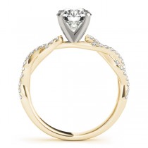 Diamond Twist Sidestone Accented Engagement Ring 14k Yellow Gold (0.19ct)