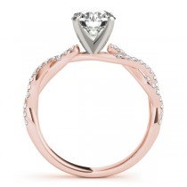 Diamond Twist Sidestone Accented Engagement Ring 18k Rose Gold (0.19ct)