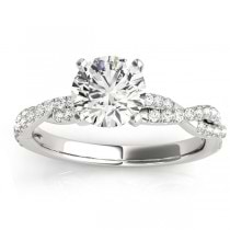 Diamond Twist Sidestone Accented Engagement Ring Platinum (0.19ct)