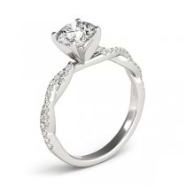 Diamond Twist Sidestone Accented Engagement Ring Palladium (1.69ct)