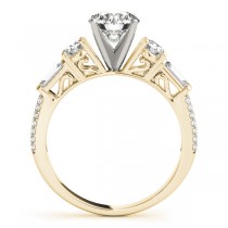Round & Baguette Diamond Engagement Ring 14k Yellow Gold (1.88ct)
