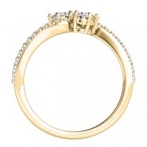 Diamond Accented Twisted Two Stone Ring 14k Yellow Gold (1.25ct)