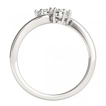 Diamond Solitaire Two Stone Ring 14k White Gold (1.00ct)