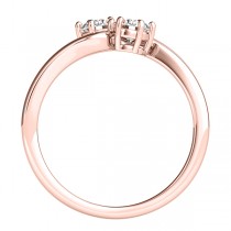Diamond Solitaire Two Stone Ring 14k Rose Gold (0.50ct)