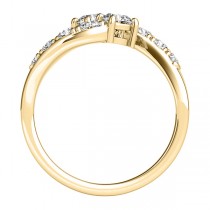 Diamond Accented Contoured Two Stone Ring 14k Yellow Gold (2.00ct)