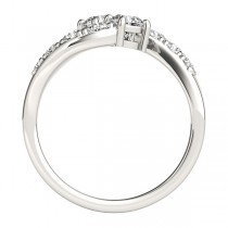 Diamond Accented Contoured Two Stone Ring 18k White Gold (2.00ct)