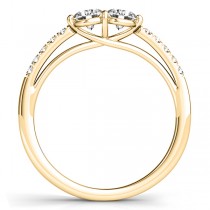 Diamond Accented Cathedral Two Stone Ring 14k Yellow Gold (0.38ct)