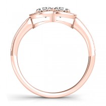 Diamond Double Halo Two Stone Ring 14k Rose Gold (0.50ct)