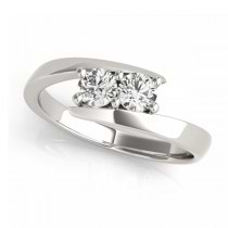 Diamond Solitaire Tension Two Stone Ring Platinum (0.50ct)