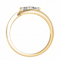 Diamond Solitaire Tension Two Stone Ring 14k Yellow Gold (2.00ct)