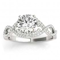 Diamond Infinity Engagement Ring Setting 14k White Gold (0.22ct)