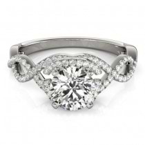 Diamond Twisted Infinity Engagement Ring 14k White Gold (1.22ct)