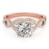 Diamond Twisted Infinity Engagement Ring 18k Rose Gold (1.22ct)