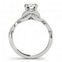 Diamond Twisted Infinity Engagement Ring 18k White Gold (1.22ct)
