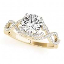 Diamond Twisted Infinity Engagement Ring 18k Yellow Gold (1.22ct)