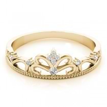 Diamond Accented Tiara Ring in 14k Yellow Gold (0.07ct)
