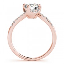 Diamond Twisted Engagement Ring 18k Rose Gold (1.00ct)