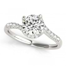 Diamond Twisted Engagement Ring 18k White Gold (1.00ct)