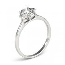 Diamond Solitaire Clover Engagement Ring 14k White Gold (0.33ct)