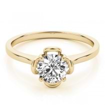 Diamond Solitaire Clover Engagement Ring 14k Yellow Gold (0.33ct)