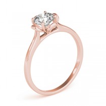 Diamond Solitaire Clover Engagement Ring 18k Rose Gold (0.33ct)