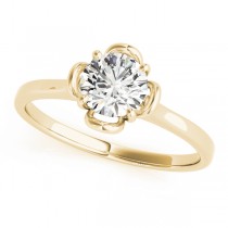 Diamond Solitaire Clover Engagement Ring 18k Yellow Gold (0.33ct)