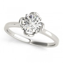 Diamond Solitaire Clover Engagement Ring Platinum (0.33ct)