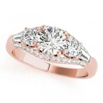 Multi-Stone Baguette Diamond Engagement Ring 14k Rose Gold (1.38ct)