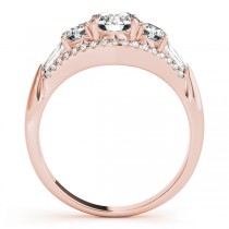 Multi-Stone Baguette Diamond Engagement Ring 14k Rose Gold (1.38ct)