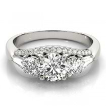 Multi-Stone Baguette Baguette Diamond Engagement Ring 14k White Gold (1.38ct)