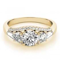 Multi-Stone Baguette Diamond Engagement Ring 14k Yellow Gold (1.38ct)