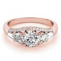 Multi-Stone Baguette Diamond Engagement Ring 18k Rose Gold (1.38ct)