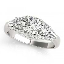 Multi-Stone Baguette Diamond Engagement Ring 18k White Gold (1.38ct)