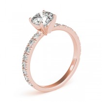 Diamond Single Row Engagement Ring Setting 14k Rose Gold (0.32ct)