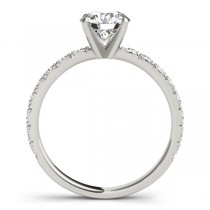 Diamond Single Row Engagement Ring Setting 14k White Gold (0.32ct)