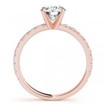 Diamond Single Row Engagement Ring Setting 18k Rose Gold (0.32ct)