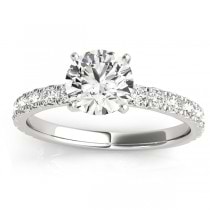 Diamond Single Row Engagement Ring Setting 18k White Gold (0.32ct)